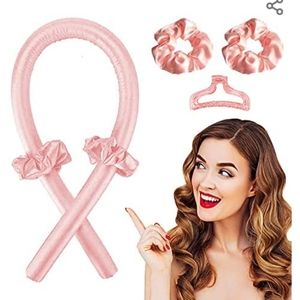 Heatless hair curling headband with scrunchies and hair clip.  Unopened package.